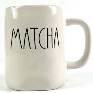 NWT Rae Dunn White Ceramic Matcha White Coffee Mug Cup with Black lettering New